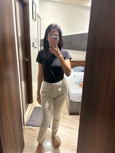 Classic Beige Straight Fit Trousers
