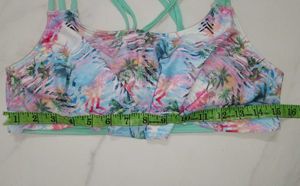 Tropical Print Bikini Top L