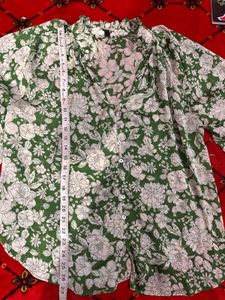 Green Floral Blouse