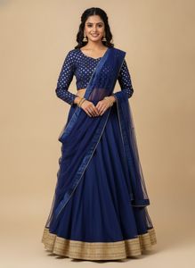 Royal Blue Lahenga choli