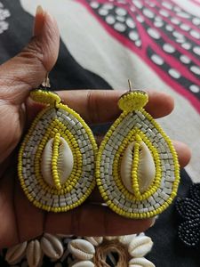 Boho Chic Shell &amp; Beaded Earrings Set