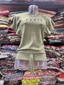 Chic Ruffle Sleeve "Paris Bonjour" Top