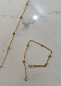 Elegant Gold plated Beaded Necklace &amp; Bracelet Set