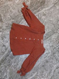 💗Chic Rusty Orange Button-Up Top 💗