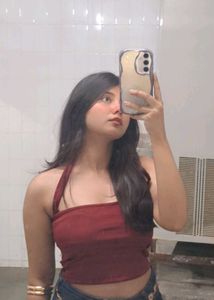 Stylish Maroon Halter Neck Crop Top