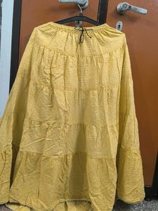 Yellow Tiered Ethnic Skirt