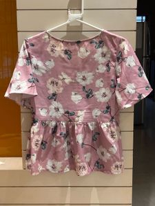 Pretty Pink Floral Peplum Top