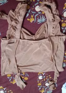 M size Chic Co-ord Set: Crop Top &amp; Maxi Skirt