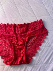 Red Lace Trim Briefs