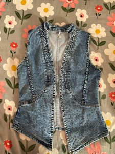Zara Denim Embellished Vest