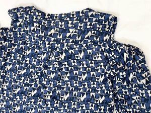 Blue &amp; White Printed Cold-Shoulder Kurta
