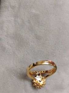 Elegant Gold-Tone Flower Ring Set