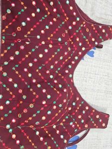Embroidered Maroon Blouse