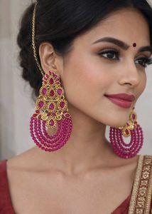 megenta Ethnic Jewelry Set