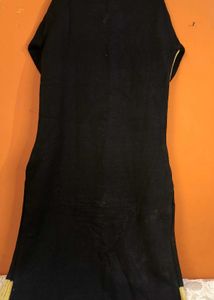 BLACK AND BEIGE A-LINE WOOLEN KURTI