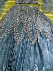 Stunning Blue Embellished Lehenga Choli