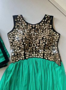 mirror work long dress