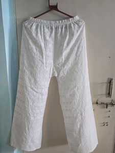 Elegant White Chikankari Palazzos