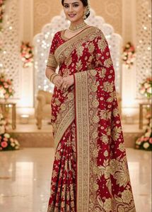 Elegant Red Banarasi Silk Saree
