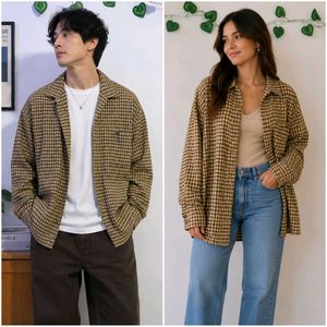 Unisex Plaid Overshirt Jacket