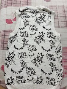 Smiley World Graphic Knit Vest