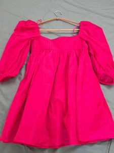 Zara Pink Puff Sleeve Dress