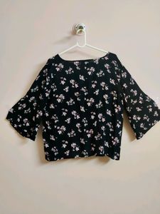🔥BUY1GET1🔥Black Floral Top For Women