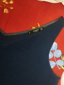 Branded Blue V Neck Top