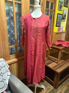 Elegant Red Kurta Set with Dupatta
