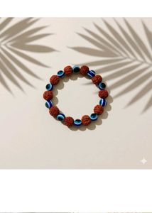 Rudraksha &amp; Evil Eye Beaded Bracelet