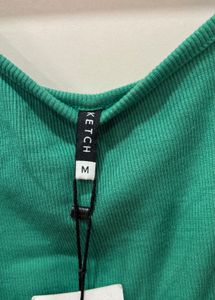 Emerald Green Tie-Front Crop Top