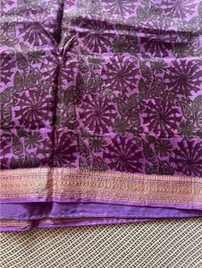Elegant Purple Patterned Silk Saree