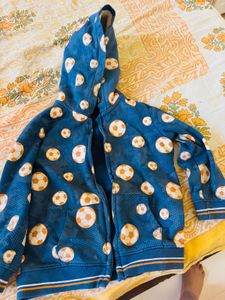 Cute Soccer Print Hoodie Jacket