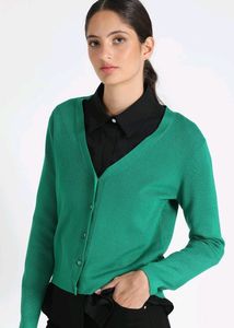 V Neck Woolen Fleece Cardigan