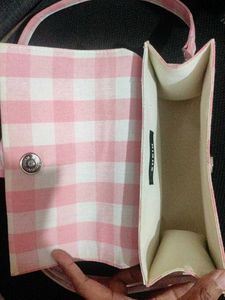 Cute Pink Gingham Crossbody Bag