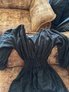 Elegant Black Tiered Midi Dress