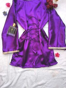 Corset Back Satin Kurti 🪻