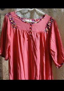 Chic Pink Embroidered Mini Dress