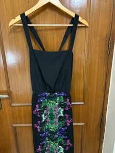 Black Maxi Dress with Boho Print