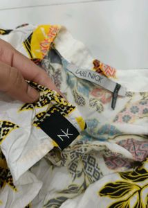 Chic Floral Print Long Kurta