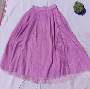 Purple Silk Organza Skirt Or Can Be Wear As A Lehe