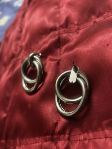 Silver Double Hoop Earrings