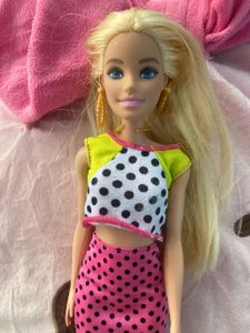 Barbie Doll with Pink Polka Dot Skirt Set