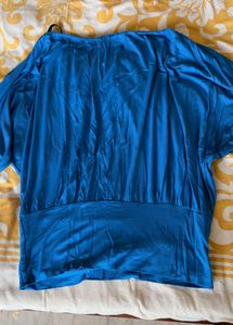 Blue loose casual top