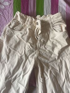 Cream Wide Leg Pants