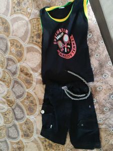 Boys Black Tennis Outfit