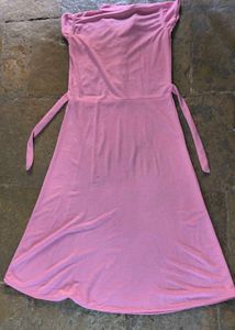 Pink Rose Patch Midi Dress cum kurti