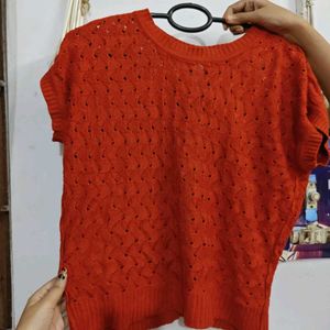 Chic Orange Knit Sweater
