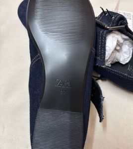 Zara Denim Mary Jane Flats