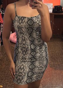 Snake Print Slip Dress